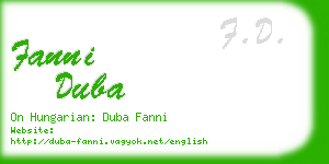 fanni duba business card